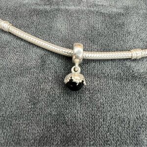 RETIRED Pandora Black Onyx Dangle Charm